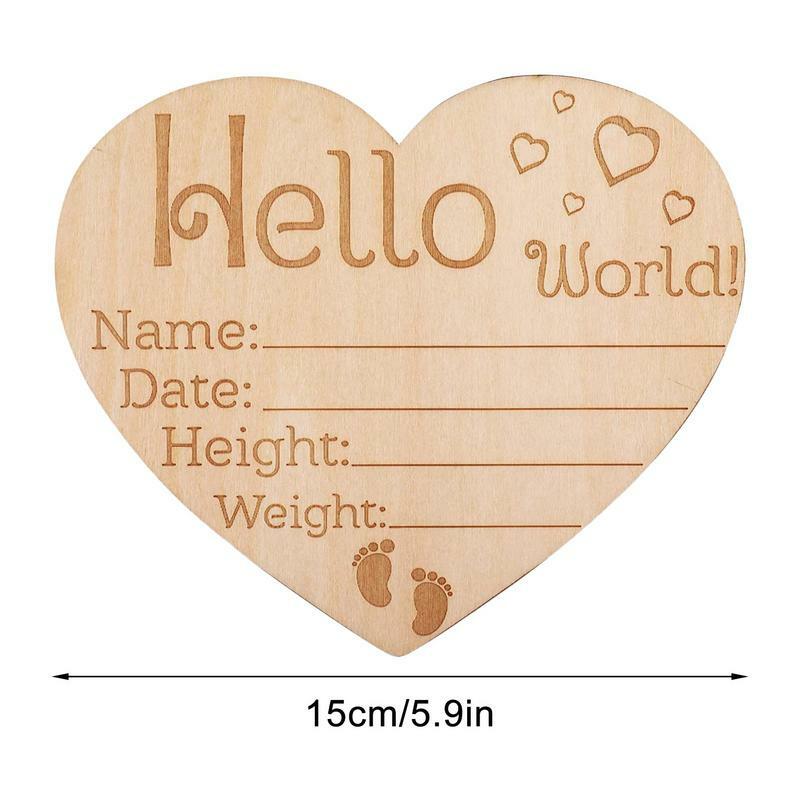 Cartel de nacimiento grabado para recién nacido, tarjeta de madera de bienvenida, regalo de escenario para bebé