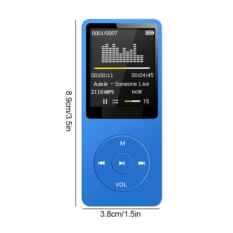 MP3 플레이어 USB 충전 기록 디지털 디스플레이 화면 미디어 무손실 휴대용 포켓 스포츠 러닝 워킹 음악 재생, MP3 플레이어 스마트워킹 뮤직 플레이어