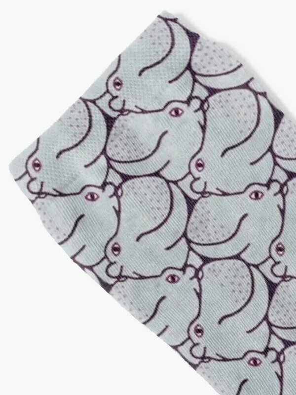 Heads Up Hippos - grey Socks Men's Stockings hiphop designer brand Socks For Girls Men's
