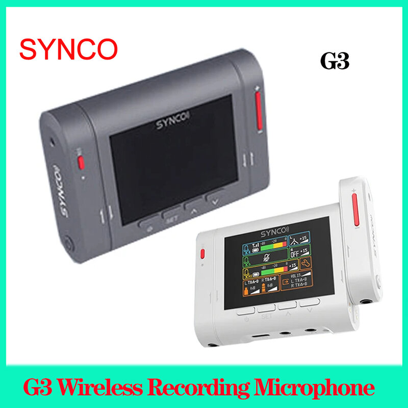 Synco ไมโครโฟน G3ไร้สายบันทึก2.4G 250m, ไมโครโฟนสายคล้องคอไร้สายสำหรับคอมพิวเตอร์สตูดิโอวิดีโอสมาร์ทโฟน