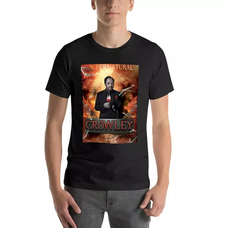 King of Hell Crowley Artwork T-Shirt customizeds anime sweat mens funny t shirts