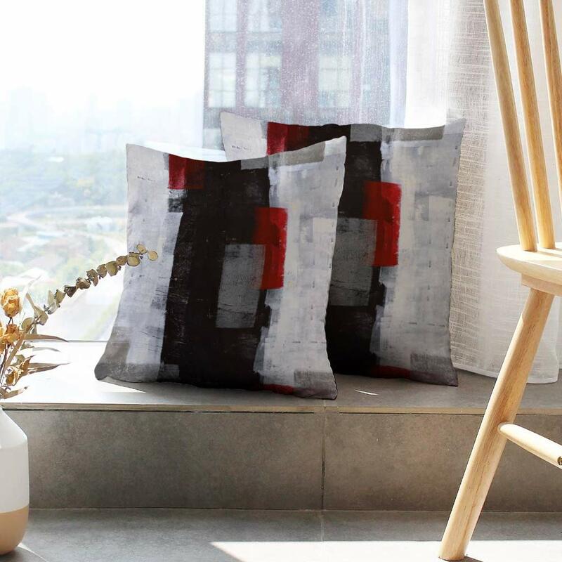 Abstract Art Pillow Cover, Modern Wall Decorative Throw Pillows, Cushion Cover for Bedroom, Sofa, Living Room, Set of 2