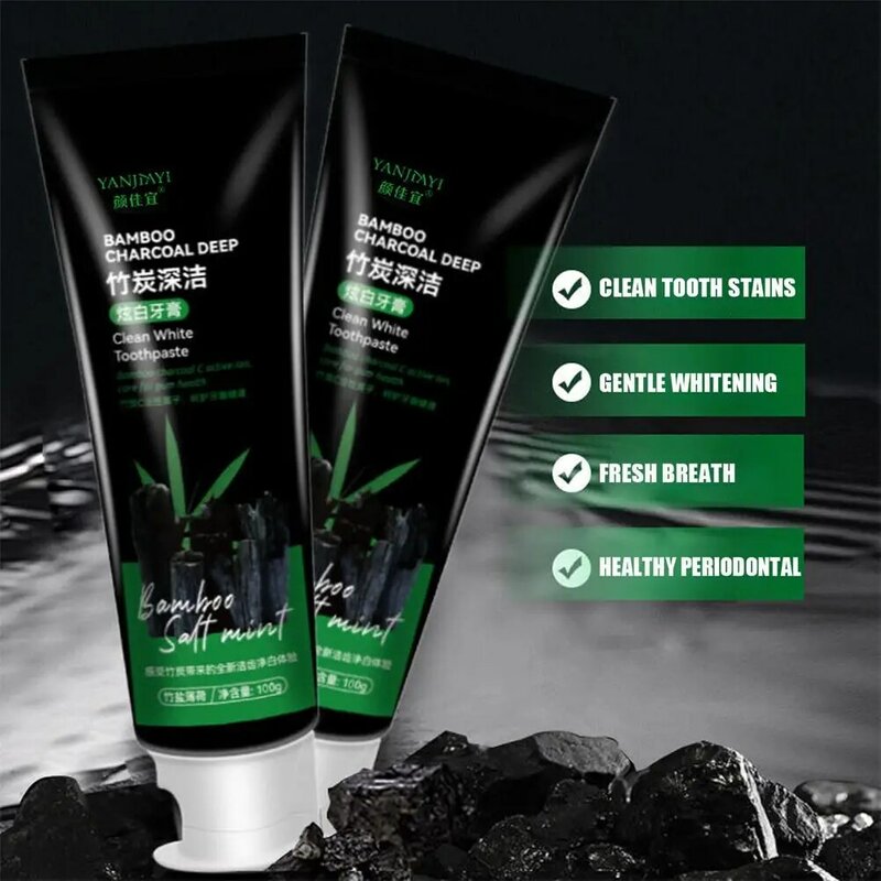 100g Bamboo Charcoal Toothpaste Deep Clean Dispel Smoke The Oral Black Stains Health Toothpaste Care Whitening S0V3