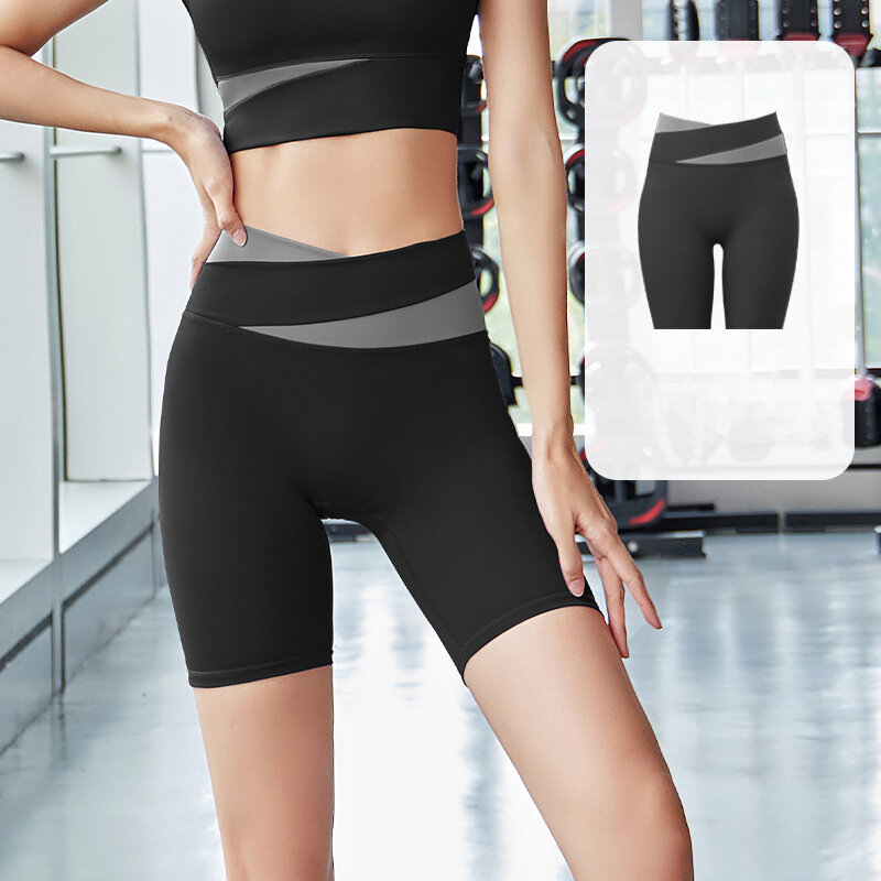 Yoga Shorts for Pocket Female Butt Gym Leggings High Waist Push Up Tights Sexy Booty Sports Shorts Fitness Seamless Shorts Q441