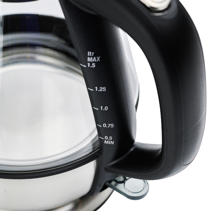 Model 680 Cordless Electric Glass Kettle, 1.5 Liter Capacity, in Stainless Steel/Matte Black