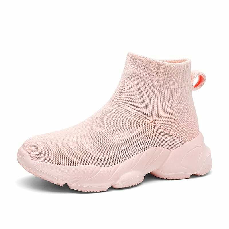 MWY Kids Sneakers for Running Girls Casual Sport Shoes Outdoor Slip on Breathable Boys Socks Shoes Breathable Knitting Boots