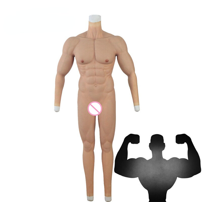 سيليكون العضلات الذكور رئيس كامل الجسم تغطي دعوى ، العضلات وهمية لباس غير رسمي تأثيري مرحلة كبيرة اللعب زي