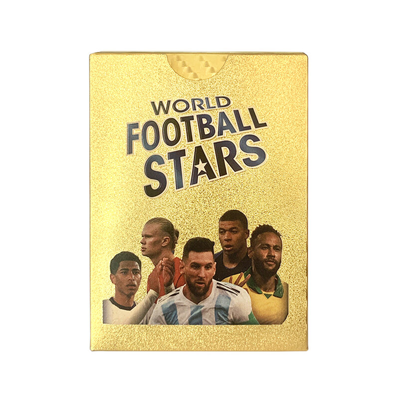 إصدار محدود من بطاقات نجوم كرة القدم الذهبية العالمية ، مادة بلاستيكية ، ألعاب لاعبي كرة القدم ، حزمة هدايا لمعجبي الأطفال ، 27 * ، 55 *
