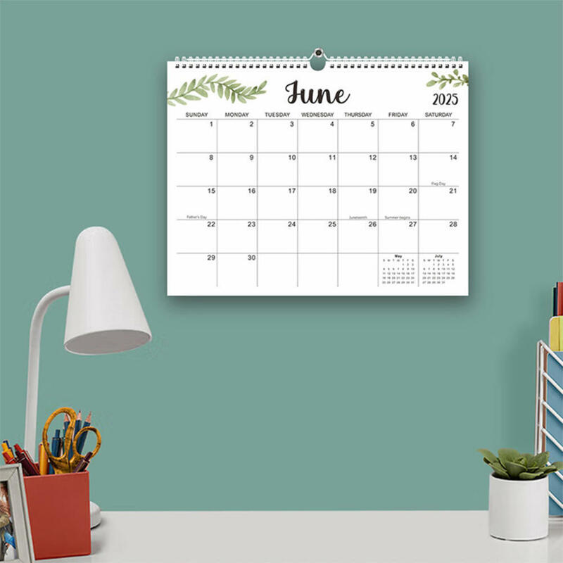 Calendario de escritorio de pared con páginas mensuales grandes, planificador de oficina en casa, Agenda de notas, 2024,01-2025,06