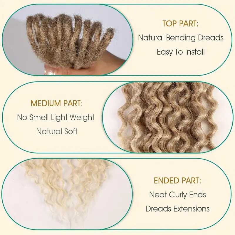 Synthetic Double Ended Dreadlock Extensions, Wavy Extensions for Soft Reggae Dreads, Lock Braid, Hot Selling, 24"