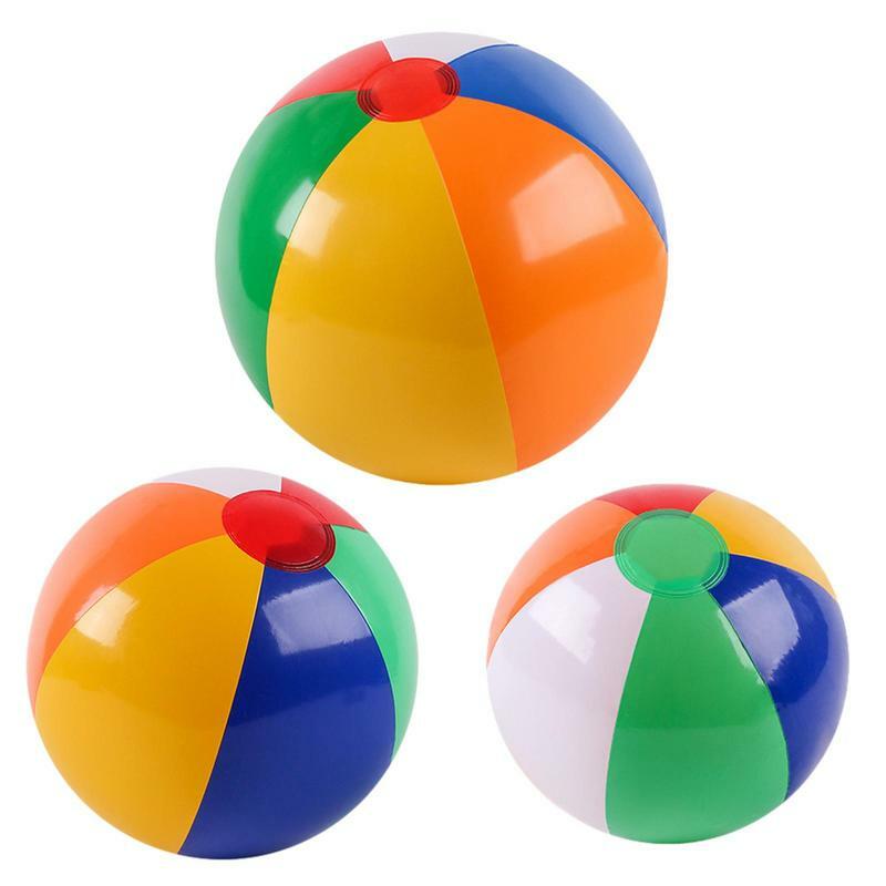 カラフルなインフレータブルビーチボール、耐久性のあるPVCスポーツボール、屋外スイミングプール、ビーチインタラクティブおもちゃ、22 cm、25 cm、35cm