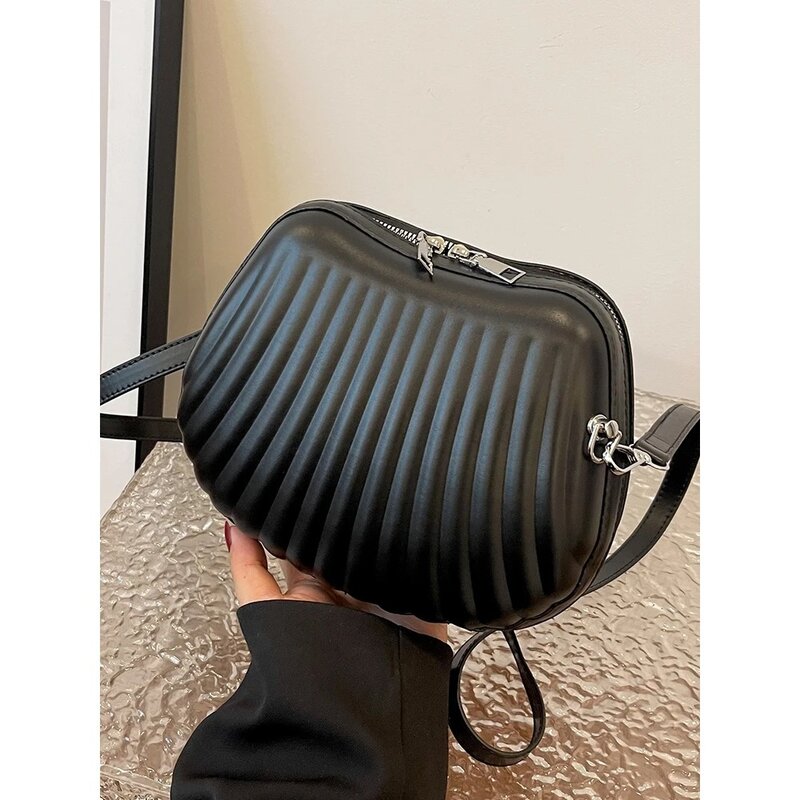 Shell Crossbody Bag Fashion PU Shoulder Handbags Solid Color High Quality Messenger Bag сумка женская Striped bag сумка 가방