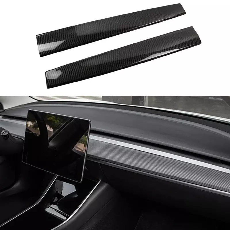 Car Front Dashboard Central Control Trim Strip   For Tesla Model 3 Y 2021 2022 2023 Car Door Side Trim Dashboard Cover Interior