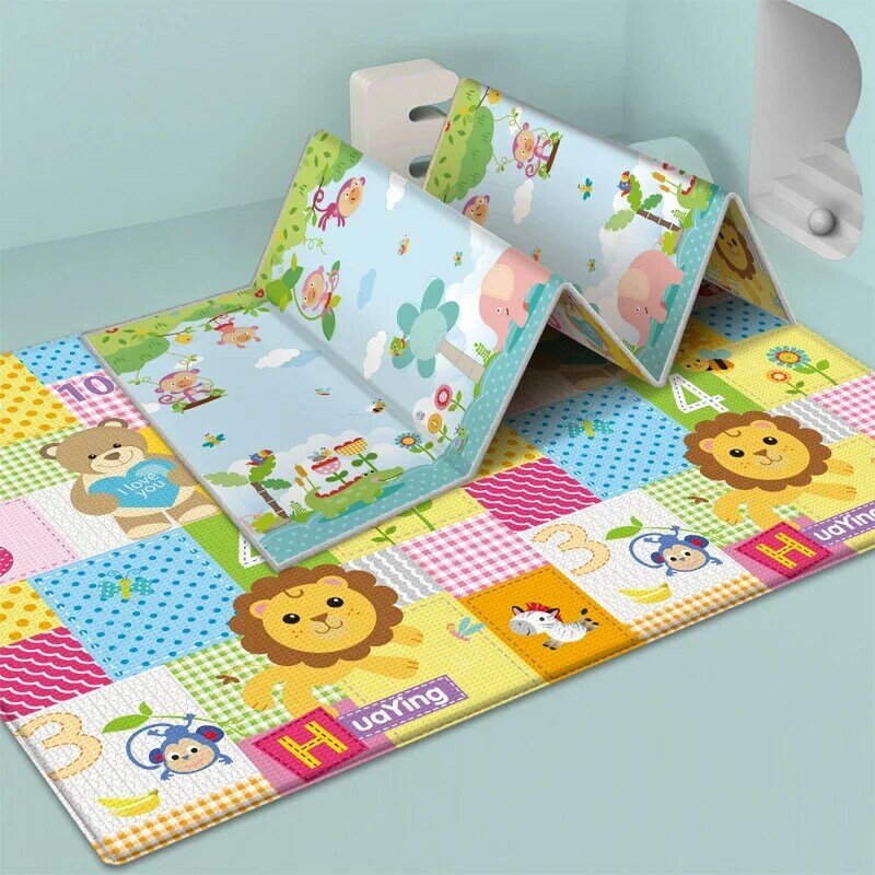 100*180cm Babys piel matte faltbarer Kinder teppich doppelseitiges Muster Kinderzimmer Teppich pädagogische Aktivität Oberfläche leicht zu tragen