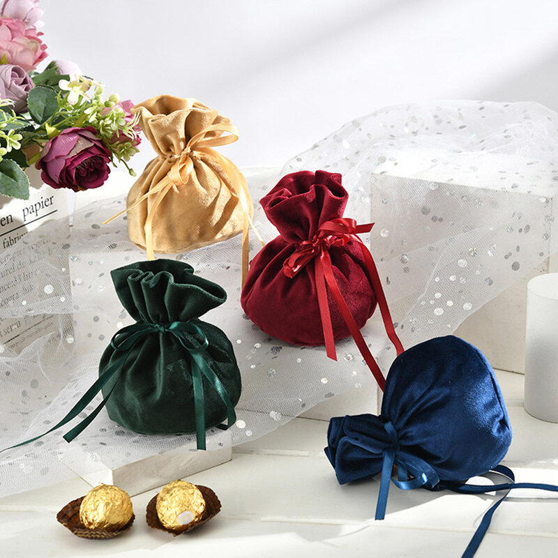 Роскошная разноцветная веревка с жемчугом для рождественской вечеринки, дня рождения, коробочки для конфет, бархатные коробочки для ювелирных изделий