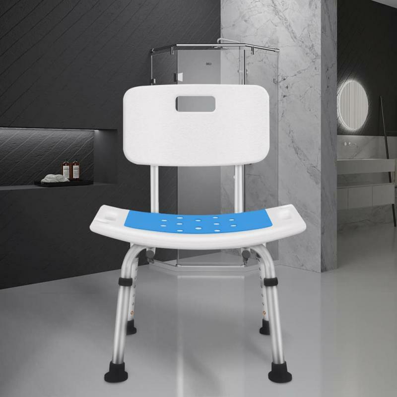 Casa de banho e cadeira de chuveiro idosos dobrável cadeira de banho almofada de mobiliário banco de chuveiro antiderrapante almofada eva azul