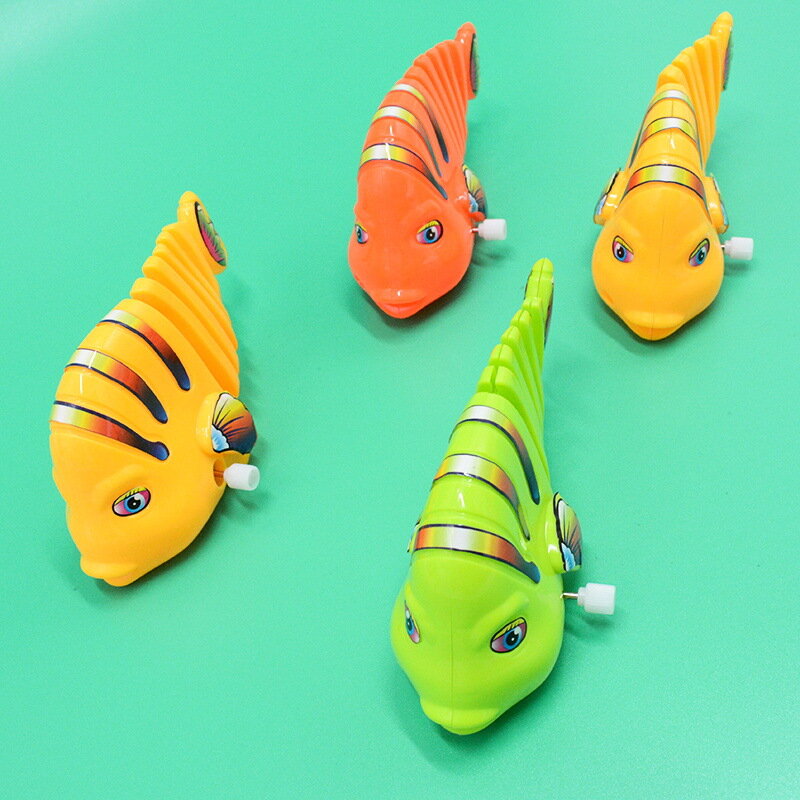 Ikan ayunan Wind-up 3 buah/lot jaringan menarik dengan hewan kecil ikan badut mainan anak-anak mainan edukasi memanjat bayi