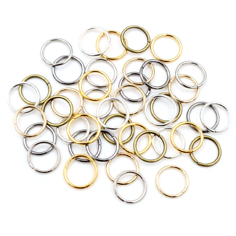 200pcs 1.0mm Thick 6/7/8/10/12 mm Jump Rings Split Rings Connectors For Diy Jewelry Finding Making Accessories Supplies