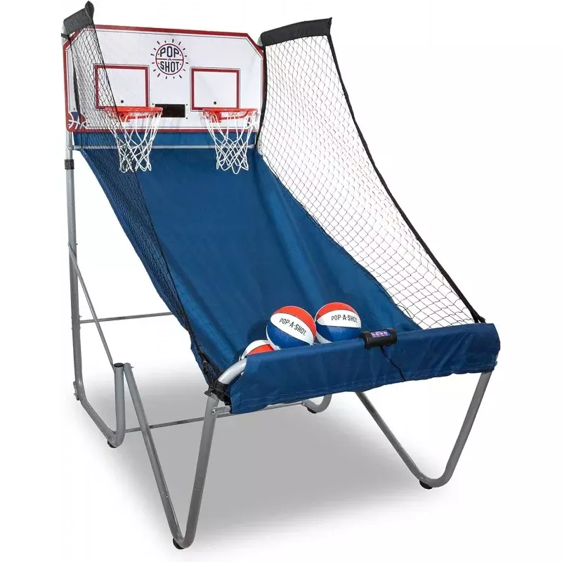 -A-Shot - Home Dual Shot | Arcade Basketball Fun at Home | Infrared Sensor Scoring | 16 Game Modes | 7 Balls | Foldable Stora
