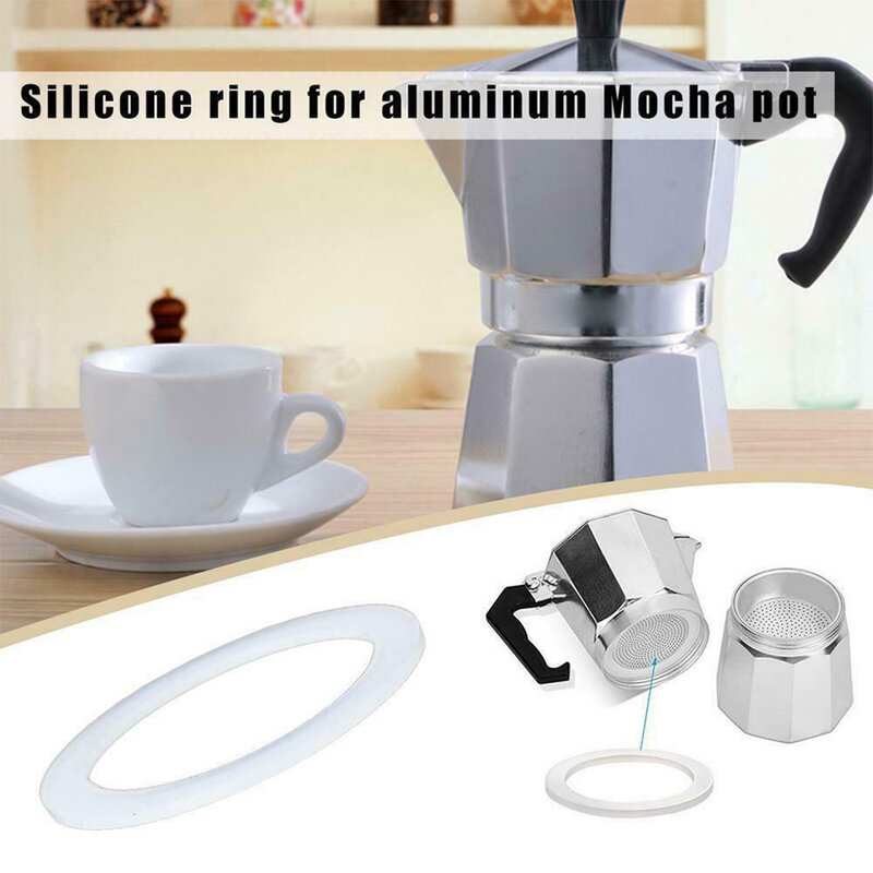 1pcs Moka Rubber Seal With 1 Sieve Replacement Gasket Seal For Coffee Espresso Moka Stove Pot Top Silicone Rubber