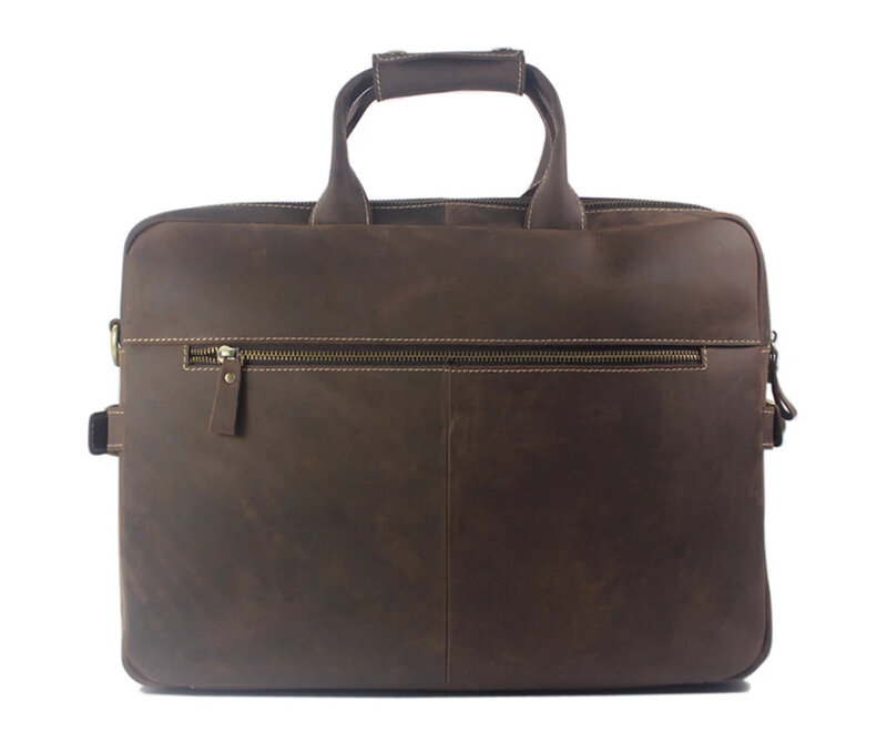 Tas selempang kulit asli untuk pria, tas selempang Vintage bahan kulit asli, tas tangan besar warna cokelat M053 #