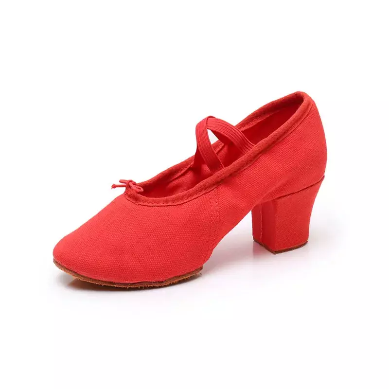 รองเท้าเต้นโยคะพื้นทำจากผ้าใบขนส้นหนา5ซม. สำหรับเด็กผู้หญิงรองเท้าฟิตเนสรองเท้าสำหรับครูขนาด34-41