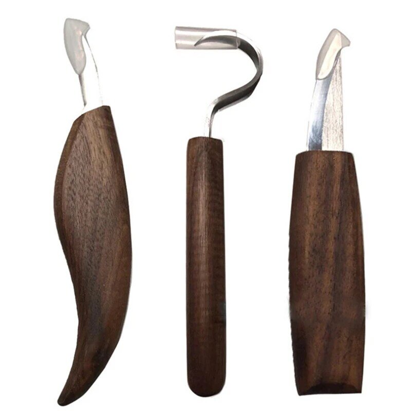 7 pezzi Set di scalpelli per intaglio del legno utensili manuali fai da te strumenti per intaglio artigianale in acciaio + legno sono adatti per adulti e principianti.