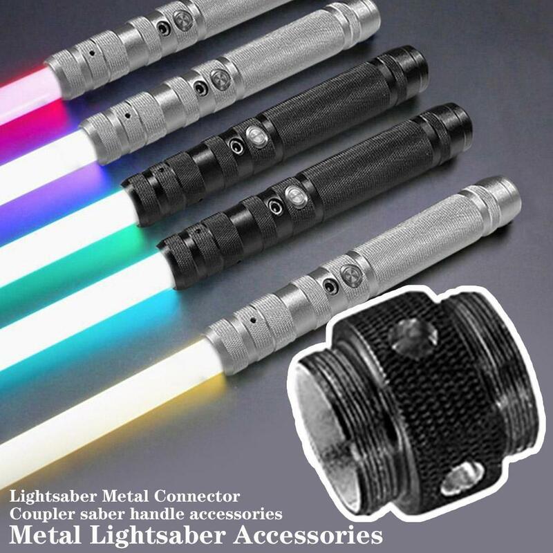 Metal Lightsaber Conectores, LED Flash Stick, Hit Sound Acessórios, Alloy Grip, Efeito de acoplador infantil, Cosplay Iluminação Cor