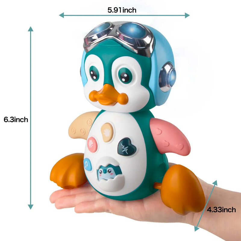 Baby Kruipspeelgoed Muzikaal Pinguïn Baby Bewegend Dansspeelgoed Met Licht Peuter Interactieve Ontwikkeling Buiktijd Cadeau