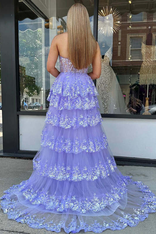 Princesa Tule Saia de um ombro, vestido a linha A, renda em camadas, transparente, vestido longo de baile, sexy, novo, 2024