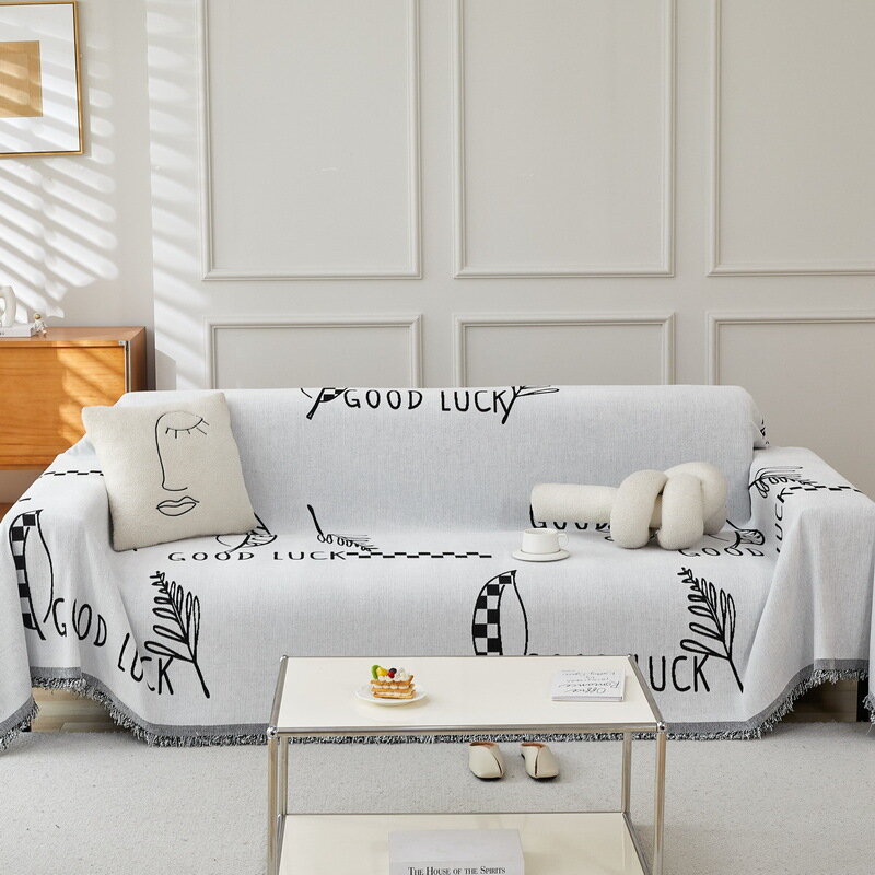 Blatt Sofa Wurf decke Chenille Anti-Katze Kratz Sofa Handtuch mit Quaste Kinder Couch Decken Universal alle Jahreszeiten Sofa Handtuch