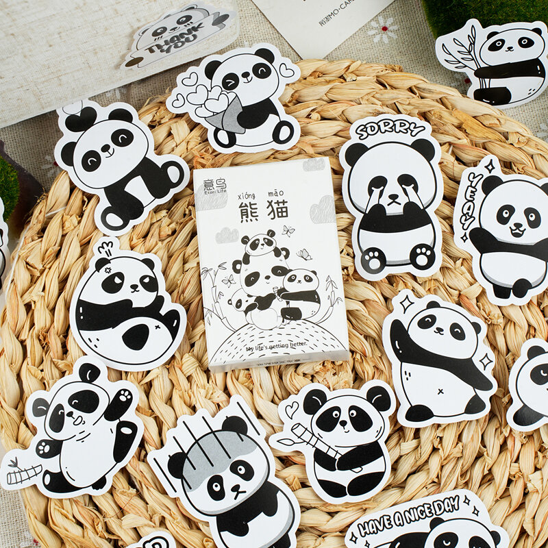 12 paczek/partia serii panda markery dekoracja albumu fotograficznego naklejki etykiety