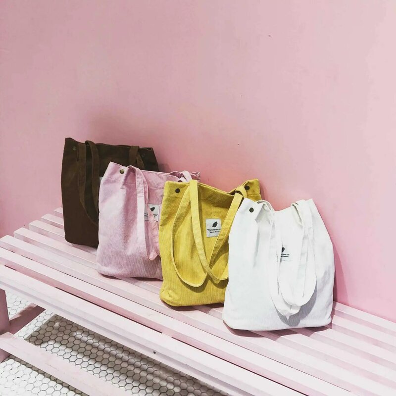Frauen Leinwand Einkaufstasche einfarbig Designer Damen lässig Handtasche Umhängetasche große Kapazität wieder verwendbare Shopping Strand tasche