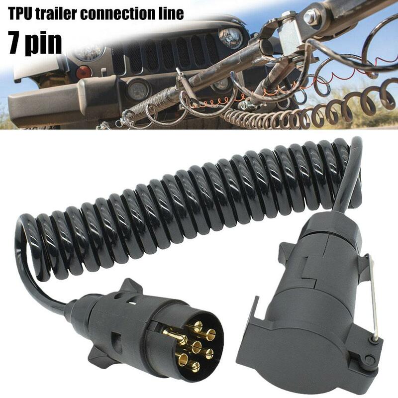 7Pin Trailer Trailer Trailer Spring Wire Plug Line Line Accessorie Line Power PU Catapult Extension Extension Trailer Carav J6F0