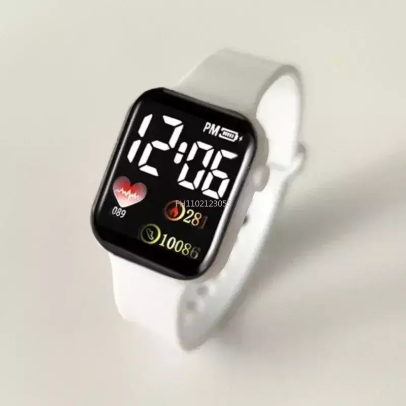 Relojes deportivos LED para hombre y mujer, pulsera electrónica Digital de silicona, informal