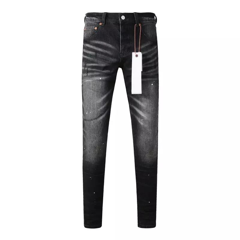 Pantalones Vaqueros pitillo de tiro bajo con pintura callejera, jeans desgastados de alta calidad, color morado, 2024