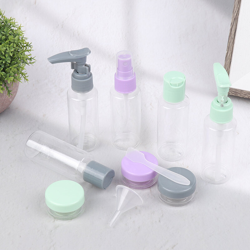 6 buah Set botol Split kosmetik, Set Losion sampo Gel mandi pasta gigi perjalanan portabel tahan air segel perlengkapan perjalanan