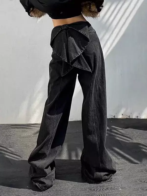 กางเกงผู้หญิง celana JEANS DENIM ขายาว1คู่กางเกงขากว้างชุดใส่ทำงานธุรกิจสำหรับผู้หญิงชุด cewek seksi ลำลอง