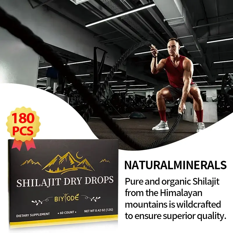Shilajit-Pure Himalayan Mountains Comprimidos, Ácido Fúlvico e Minerais, Energia Cerebral, Suplemento de Suporte Imunológico, Shilajit Resina e Cápsula
