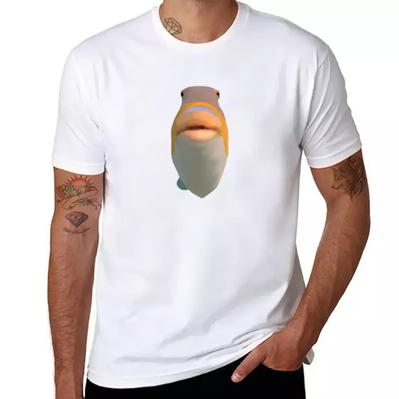 물고기 밈 티셔츠, 빠른 건조 빈티지 남성 의류