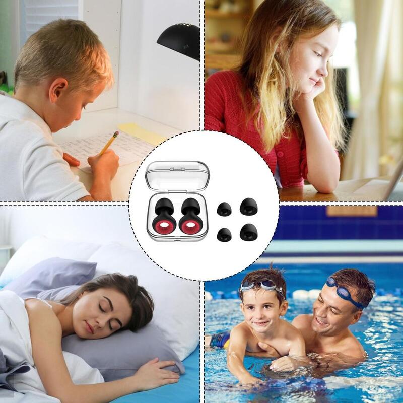 Swimming Earplugs Waterproof Noise Reduction Silicone Comfortable Ear Plugs For Showers Sleeping Surfing