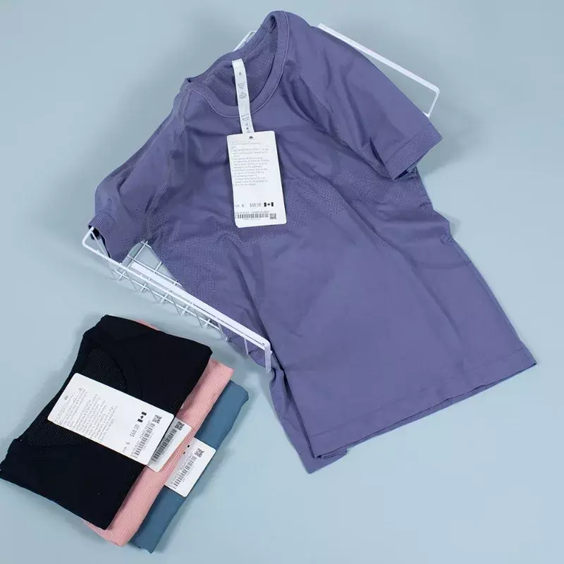 Nuova tuta da yoga 2.0, maglia elastica ad asciugatura rapida slim fit, t-shirt da donna a maniche corte da jogging casual con logo stampato