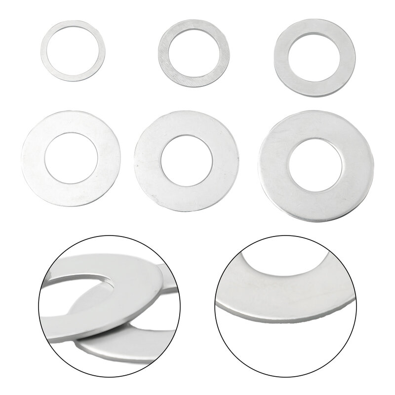 Accessories Circular Saw Ring 6Pcs Set Adapter Ring Conversion Washers Metal Mitre Saw Silver Useful 100% Brand New
