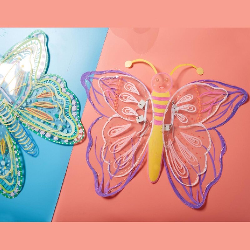 Bersinar untuk Sayap Kupu-kupu Sayap Putri untuk Anak-anak Alat Peraga Pertunjukan Panggung Pesta Sayap Peri untuk Balita 3 4