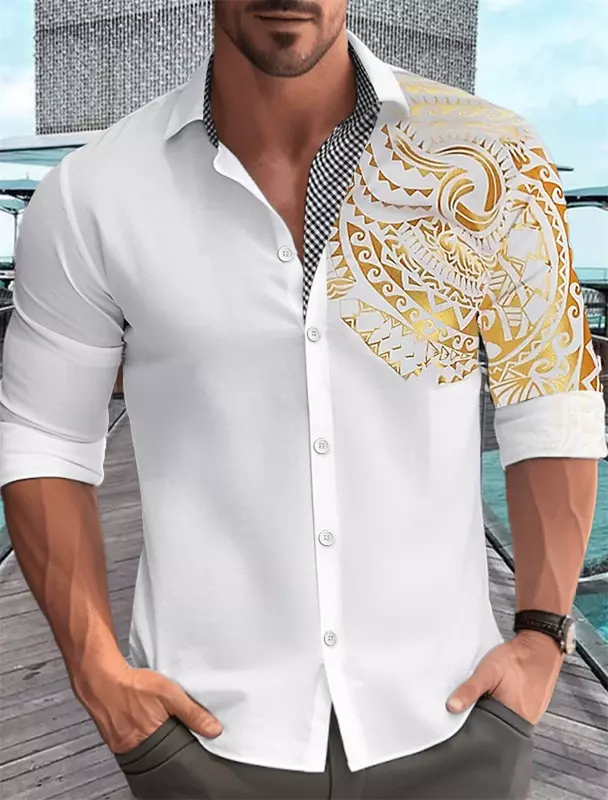 Camisa de manga larga con solapa para hombre, ropa de oficina y fiesta, cómoda y suave, color vino blanco y negro, primavera y otoño
