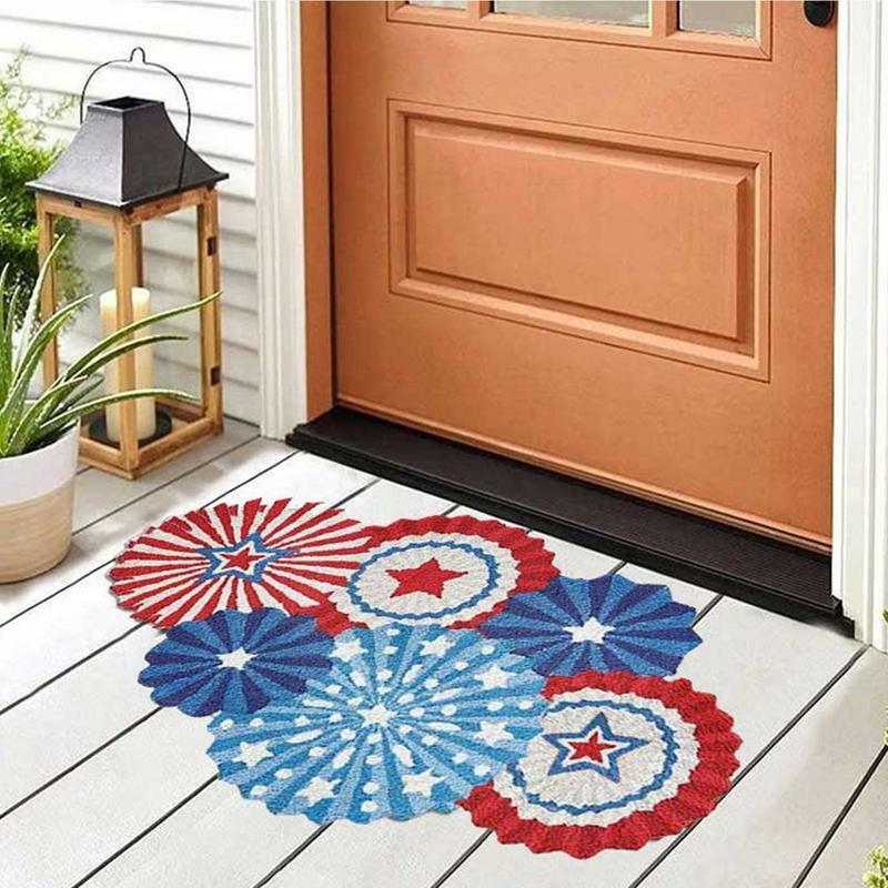 Patriotic Door Mat Door Floor Mat Carpet Star Pattern For 4Th July Independence Day Celebration Door Floor Mat Carpet