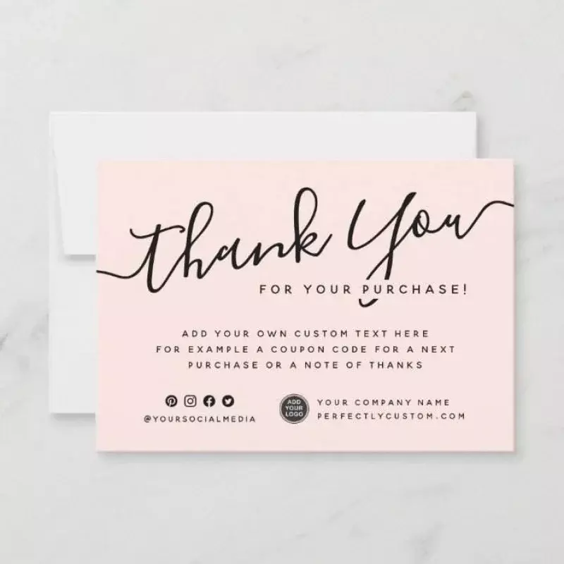 بطاقة تحية شكر مع شعار ، بطاقة شكر رخيصة مخصصة ، نشرة للأعمال