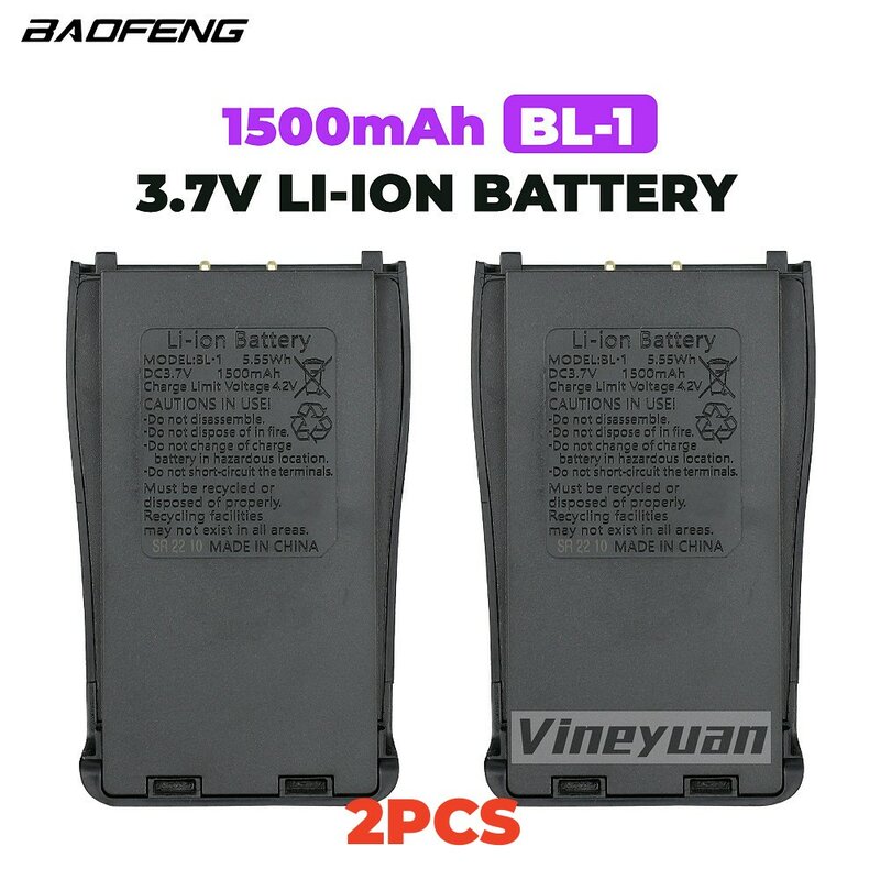 BAOFENG – batterie Li-Ion BF888S BL-1 1500mAh 3.7V, 2 pièces, pour Baofeng BF-888S BF-777S BF-666S Retevis H777, pour Radio bidirectionnelle