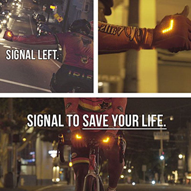 Anti-Slip Intelligent Gel Ciclismo Luvas, LED Turn Signal, metade do dedo, bicicleta, equitação, ao ar livre, MTB, bicicleta