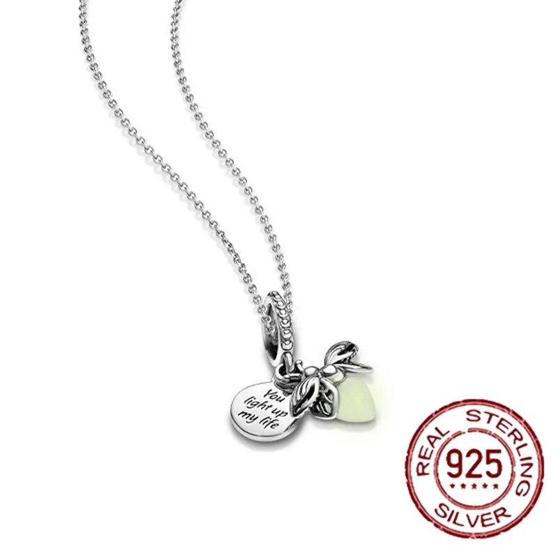 Pandora 925 prata esterlina charme talão, se encaixa original pandora pulseira, diy presente da jóia, balão vaga-lume, bolha chá, peluche, urso, dangle